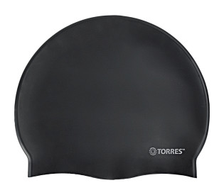 Шапочка для плавания TORRES No Wrinkle, чёрный, силикон
